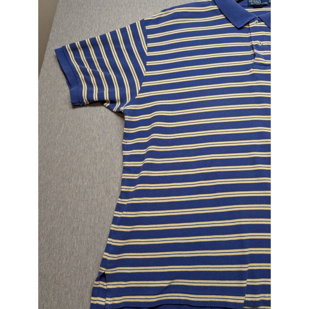 Polo Ralph Lauren Men Polo Shirt Size 3XB PIMA COTTON PERU  Blue Yellow - Picture 3 of 10